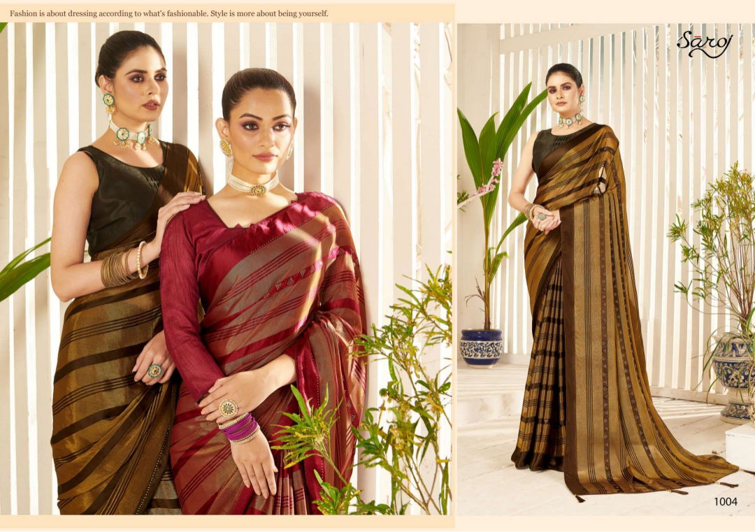 Saroj Rihana Latest Fancy Wear Georgette Designer Saree Collection